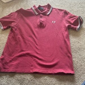 Fred Perry Men's Burgundy Polo Shirt size M